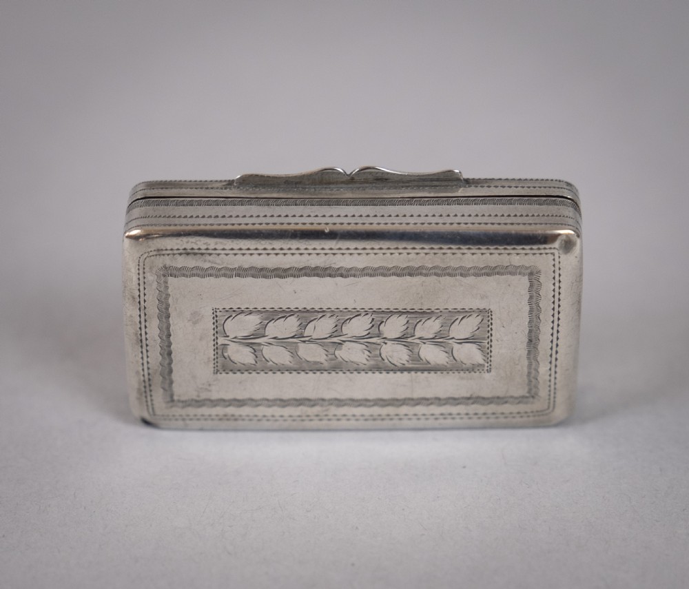 Georgian Sterling Silver Snuff Box by Samuel Pemberton, 1818. View VII