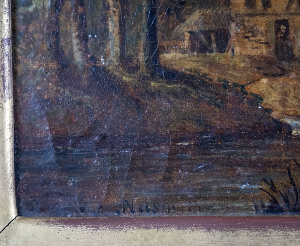Circle of Alexander Nasmyth - Figures In Highland Country Landscape. Signed. Oil On Board View V