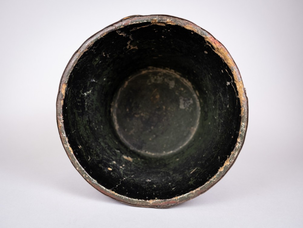 Victorian Papier Mache Royal Arms Fire Bucket. View VIII