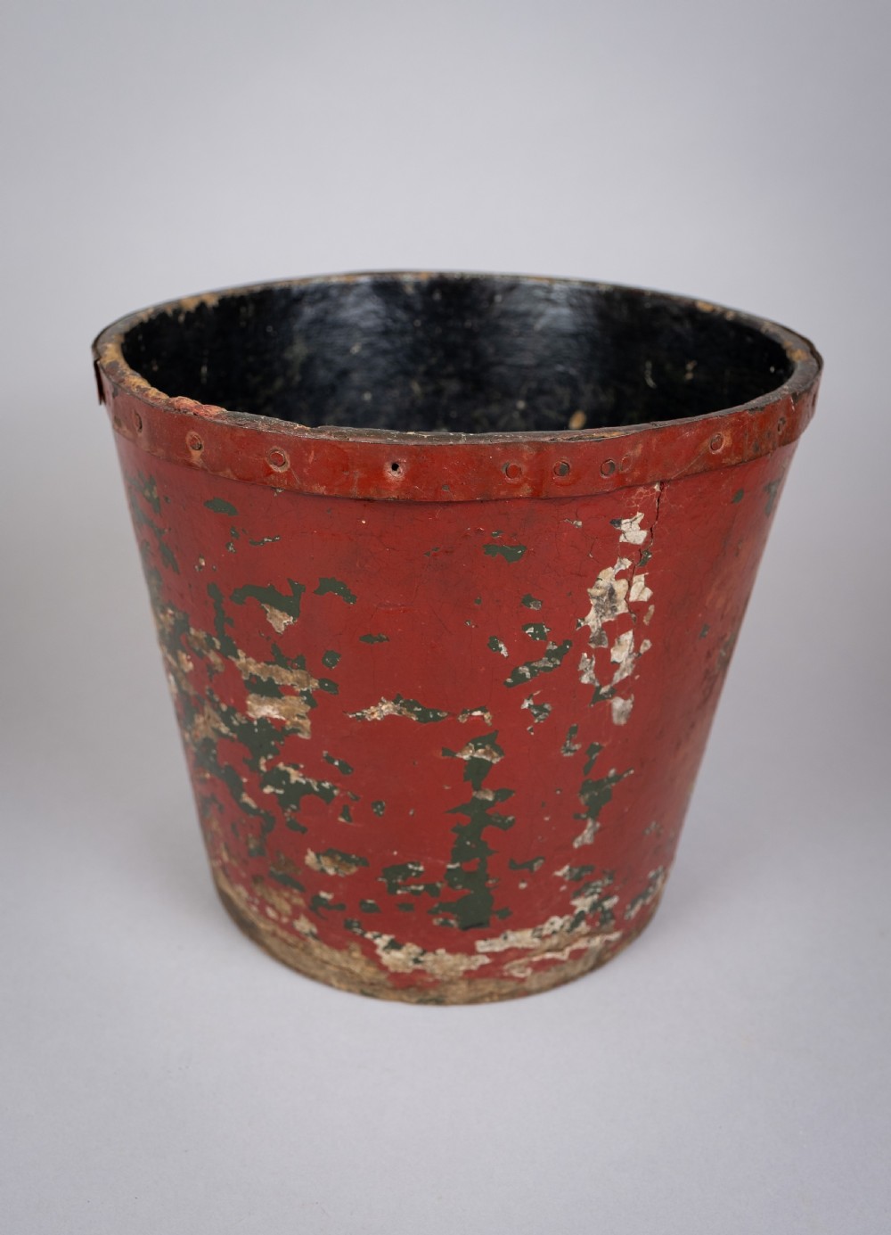 Victorian Papier Mache Royal Arms Fire Bucket. View IX