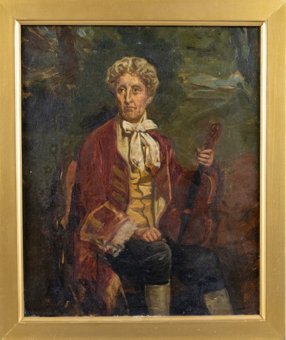 Early 19th Century Portrait Of A Violinist - Oil On Canvas, English School.