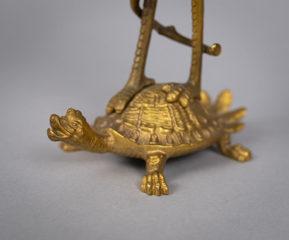 Pair Of French 'Japanesque' Gilt Bronze Candlesticks, c.1890. View V