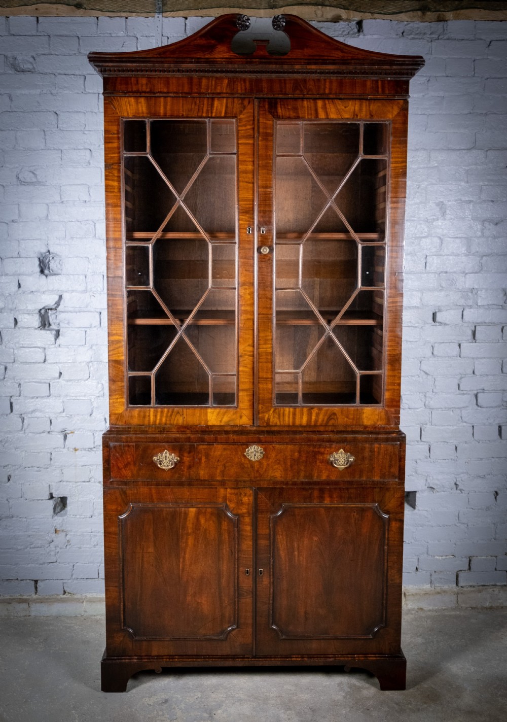 George III Chippendale Period Mahogany Glazed Bookcase.