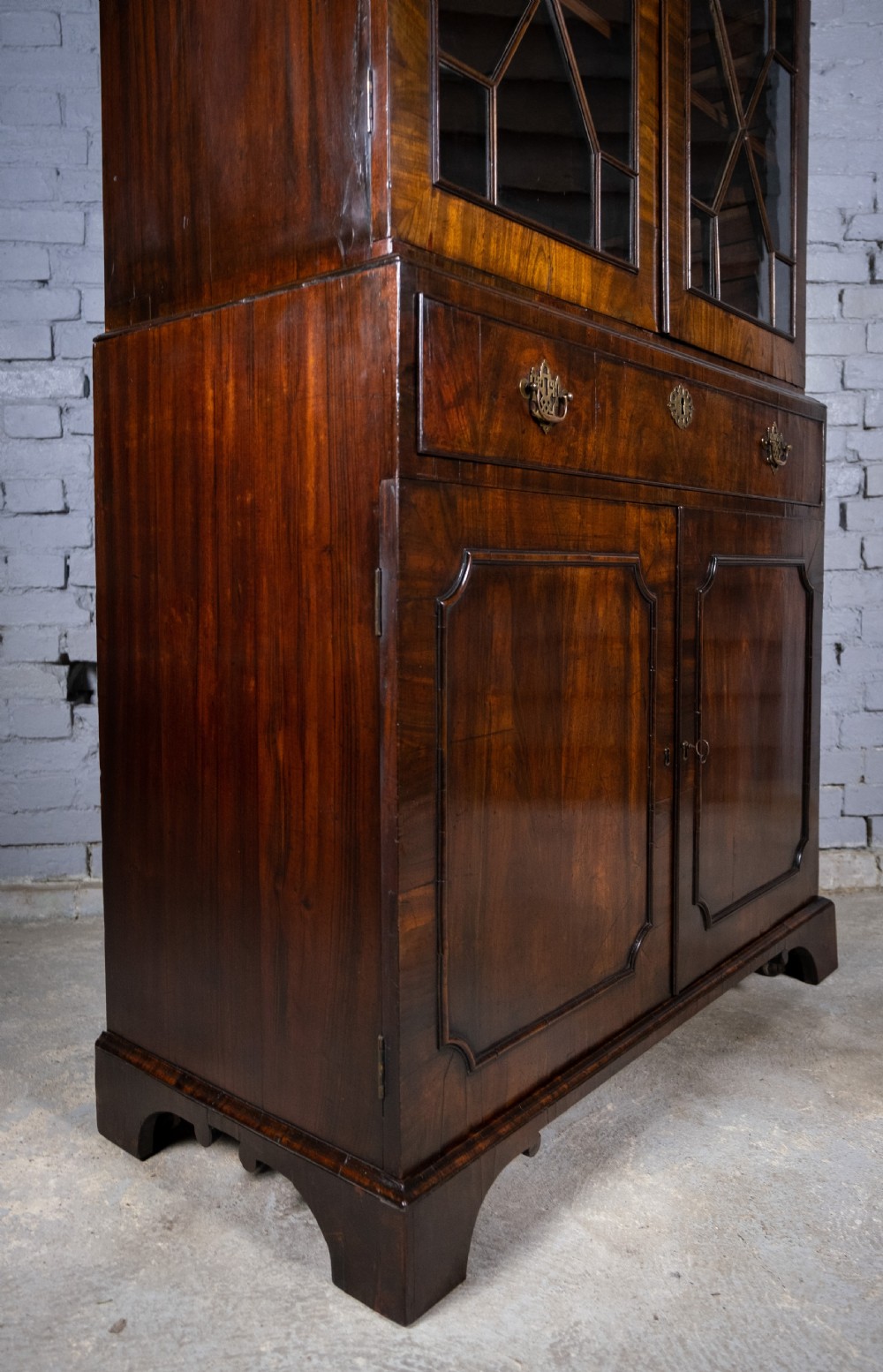 George III Chippendale Period Mahogany Glazed Bookcase. View IV