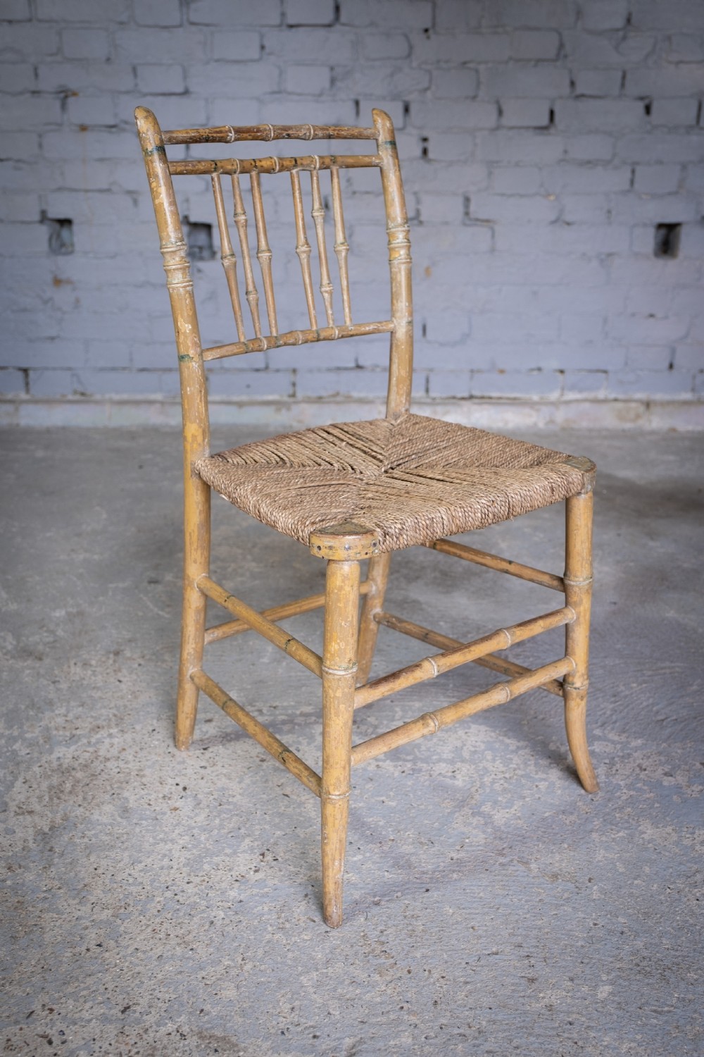 Regency Faux Bamboo Chair With Original Paint, c.1830 View II