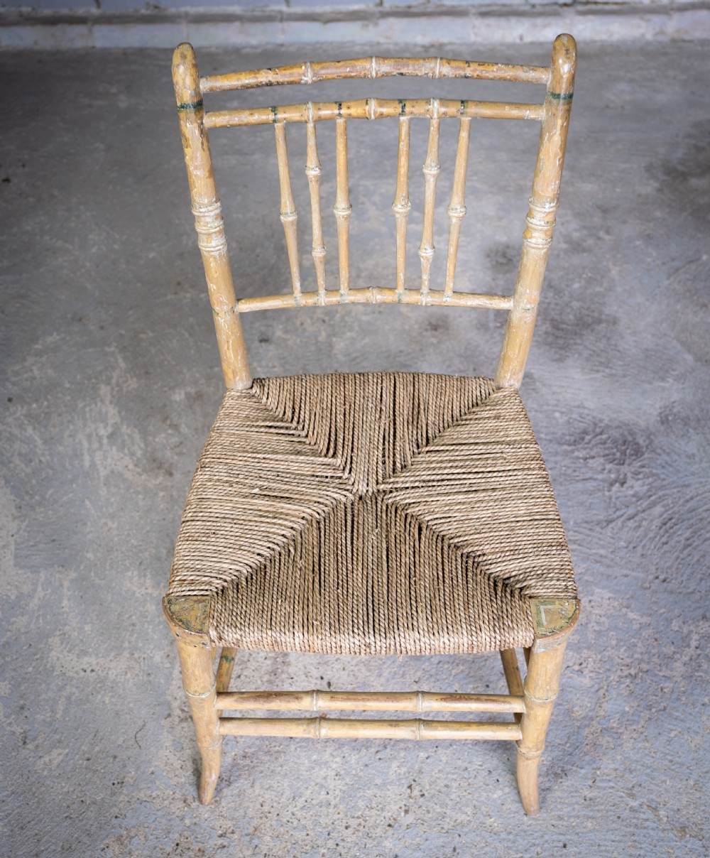 Regency Faux Bamboo Chair With Original Paint, c.1830 View III