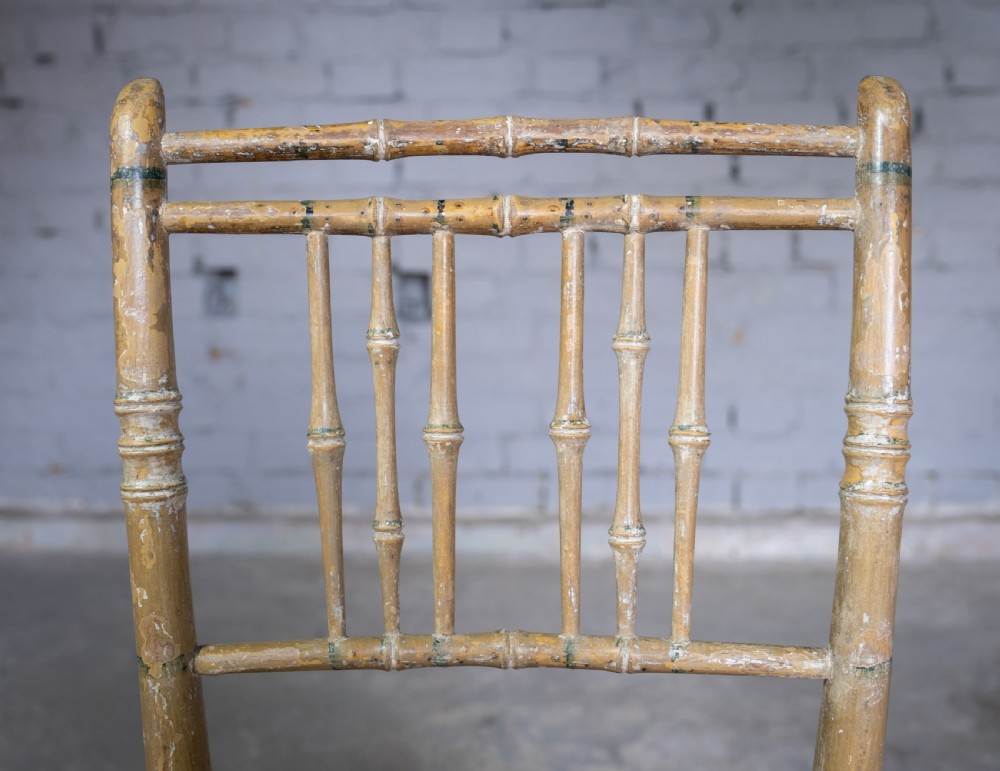 Regency Faux Bamboo Chair With Original Paint, c.1830 View V