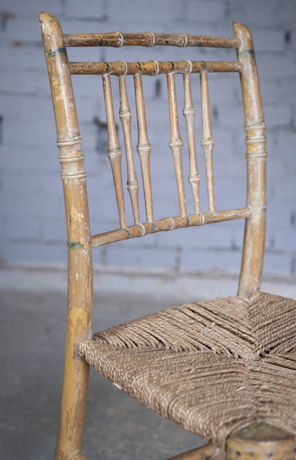 Regency Faux Bamboo Chair With Original Paint, c.1830 View VIII