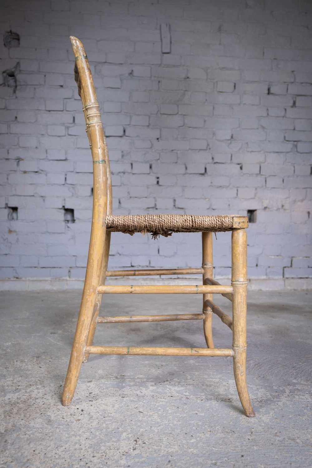 Regency Faux Bamboo Chair With Original Paint, c.1830 View IX