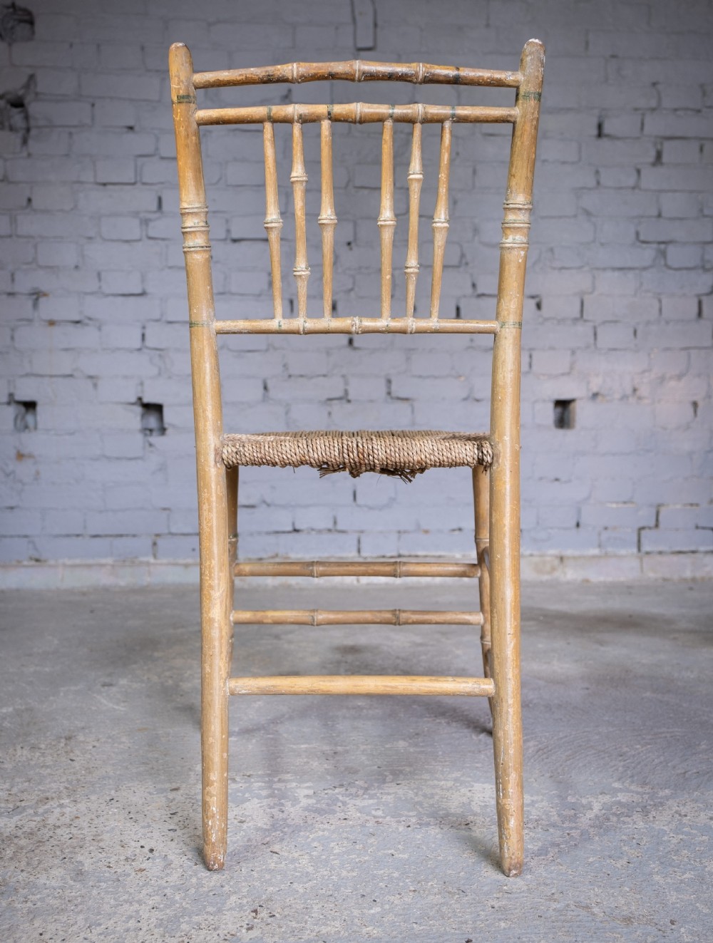 Regency Faux Bamboo Chair With Original Paint, c.1830 View X