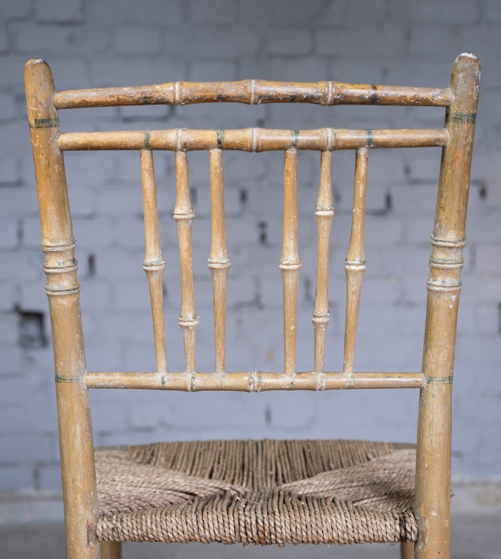 Regency Faux Bamboo Chair With Original Paint, c.1830 View XI