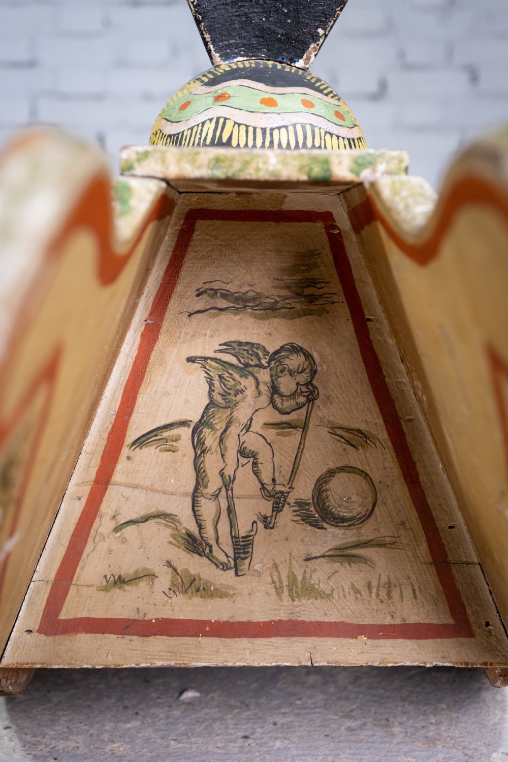 Late 19th Century Folk Art Painted Wooden Rocking Horse View XII
