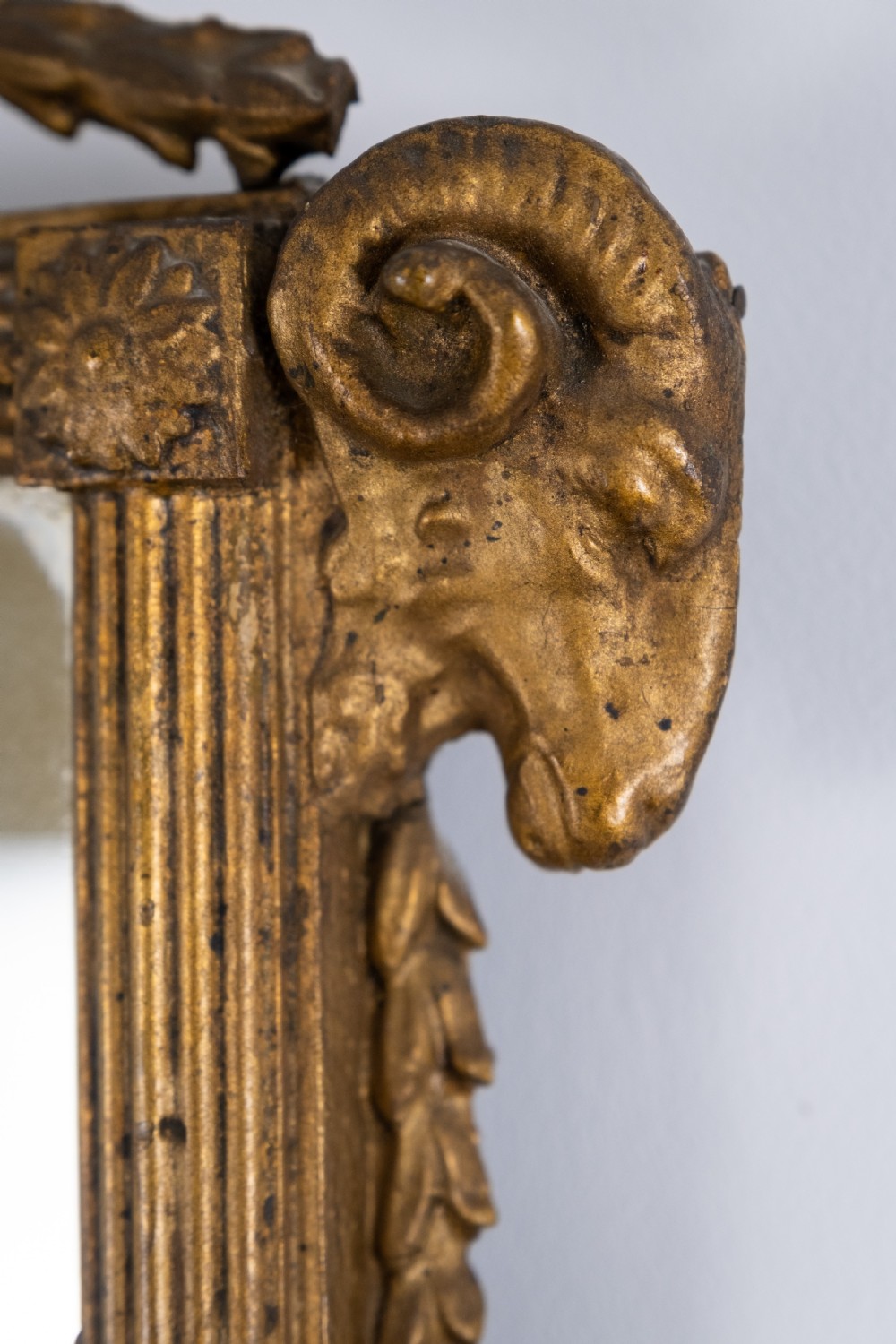 Early 19th Century French Neoclassical Pier Mirror With Rams' Head Decoration View IV
