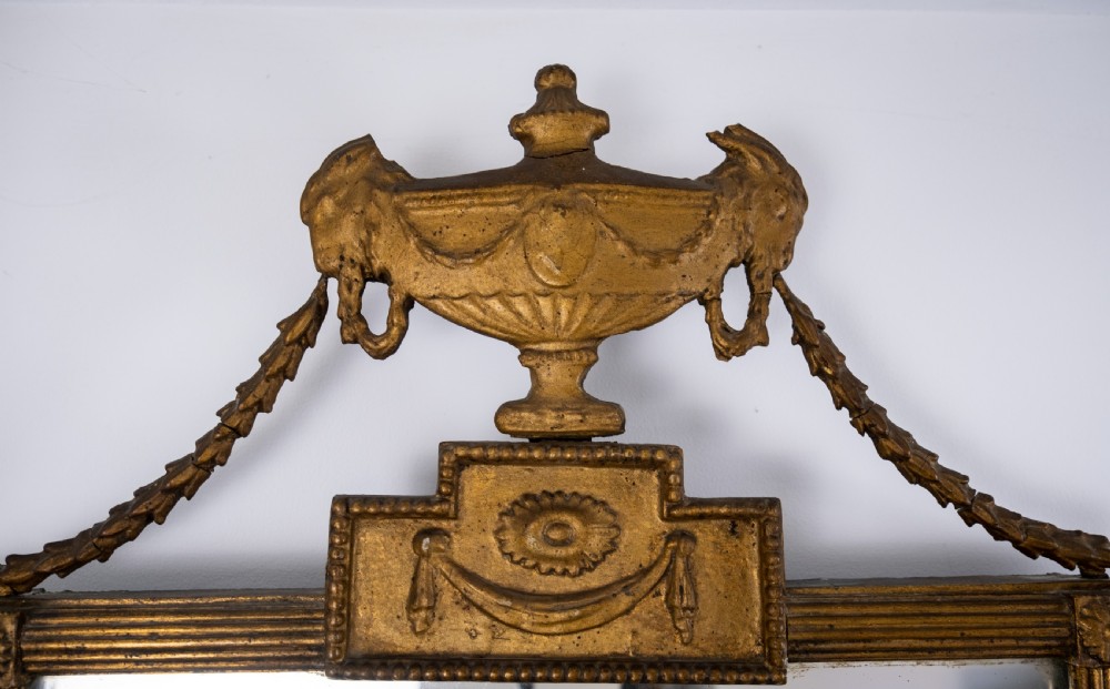 Early 19th Century French Neoclassical Pier Mirror With Rams' Head Decoration View VI