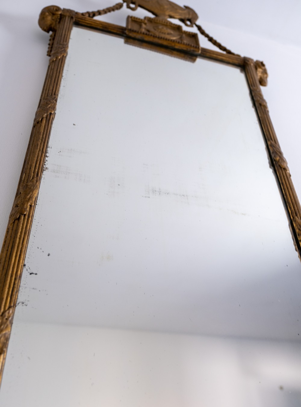Early 19th Century French Neoclassical Pier Mirror With Rams' Head Decoration View VIII
