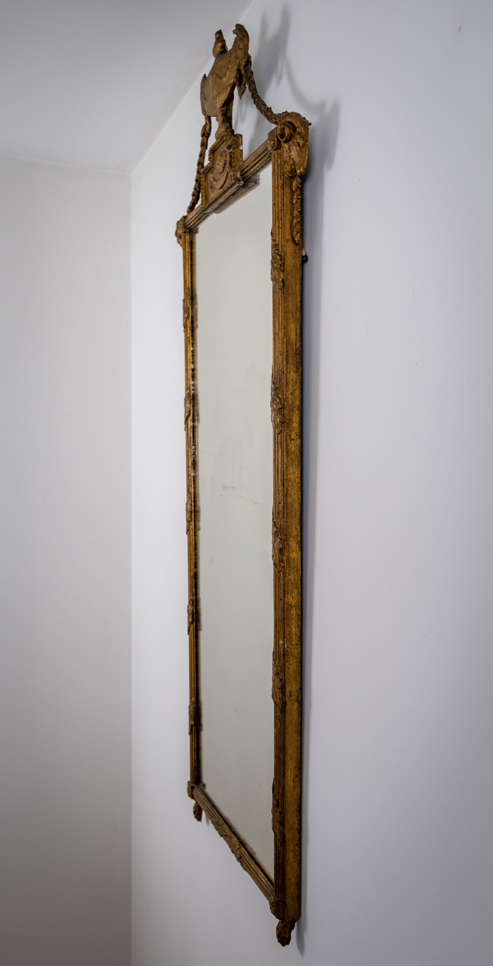 Early 19th Century French Neoclassical Pier Mirror With Rams' Head Decoration View XI