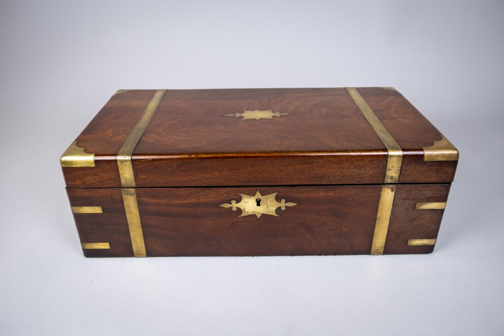 Large Georgian Rosewood Campaign Writing Slope. View II