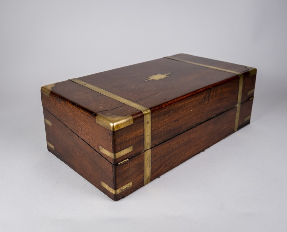 Large Georgian Rosewood Campaign Writing Slope. View V