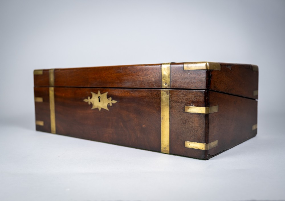 Large Georgian Rosewood Campaign Writing Slope. View VII