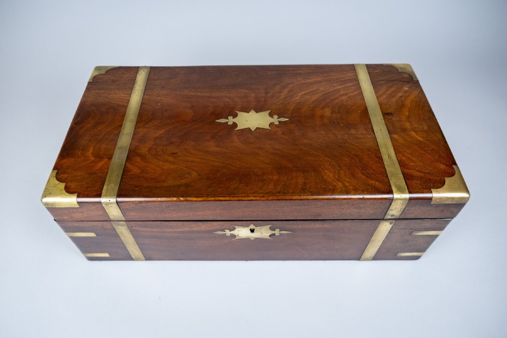 Large Georgian Rosewood Campaign Writing Slope. View VIII