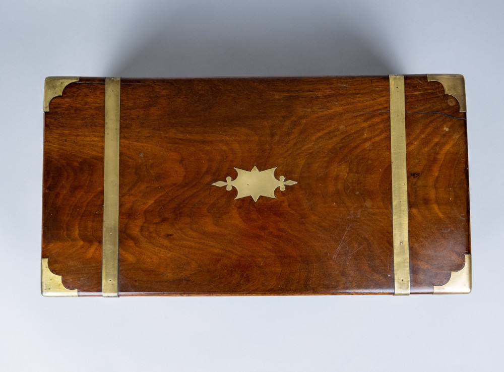Large Georgian Rosewood Campaign Writing Slope. View IX