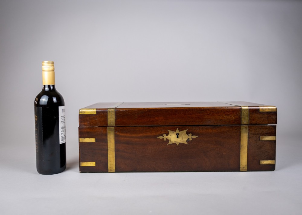 Large Georgian Rosewood Campaign Writing Slope. View X