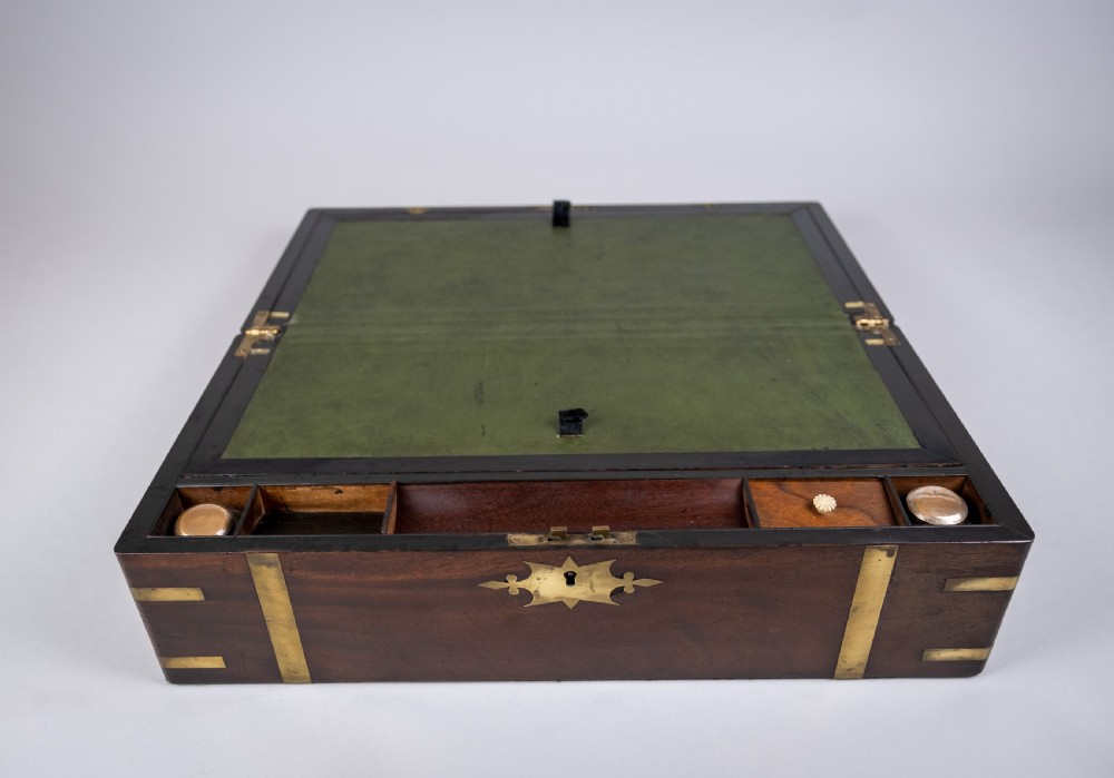 Large Georgian Rosewood Campaign Writing Slope. View XI