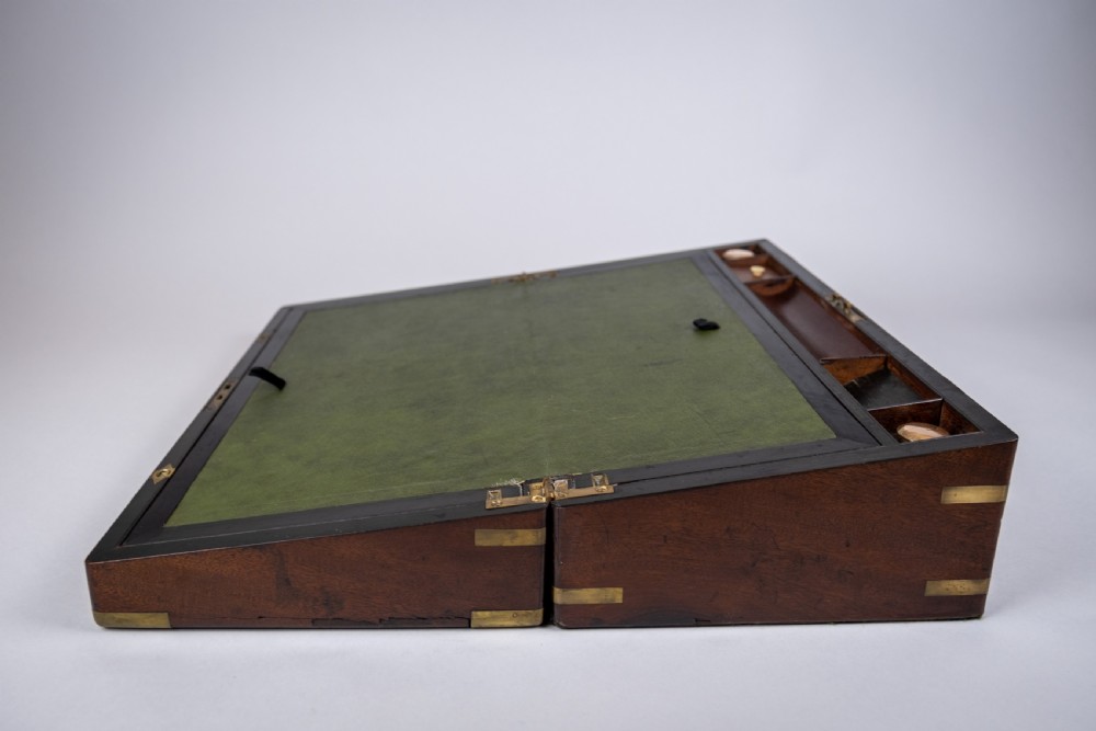 Large Georgian Rosewood Campaign Writing Slope. View XII