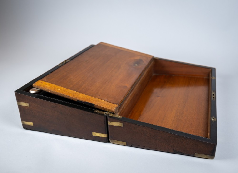 Large Georgian Rosewood Campaign Writing Slope. View XV