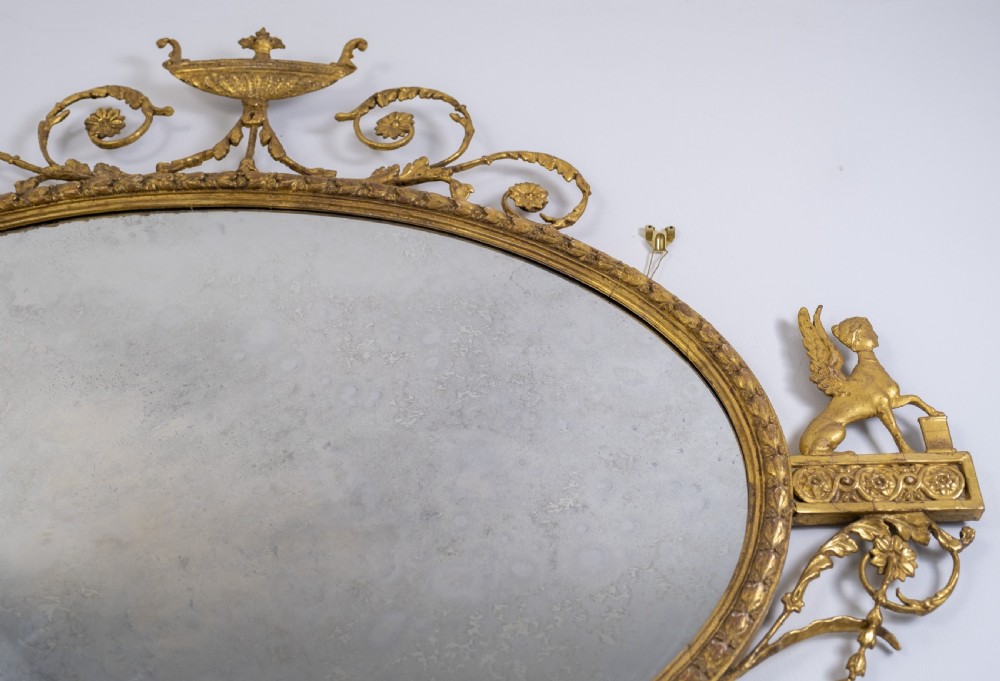 Neo-Classical Oval Gilt Sphynx Mirror (Royal Provenance) View VIII