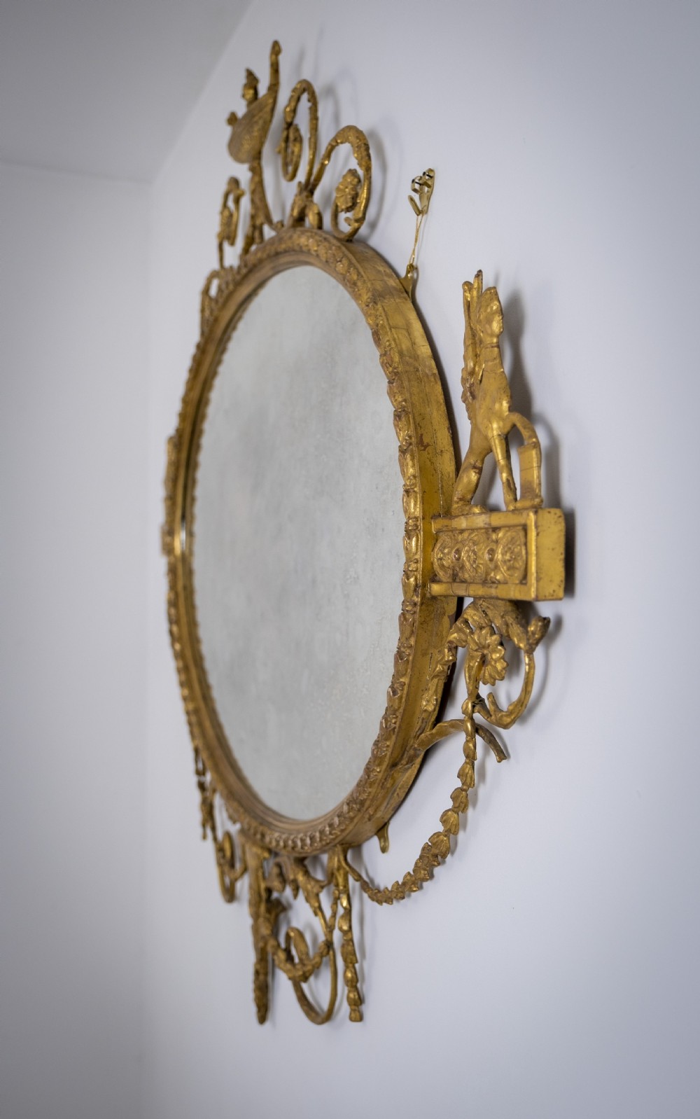 Neo-Classical Oval Gilt Sphynx Mirror (Royal Provenance) View IX