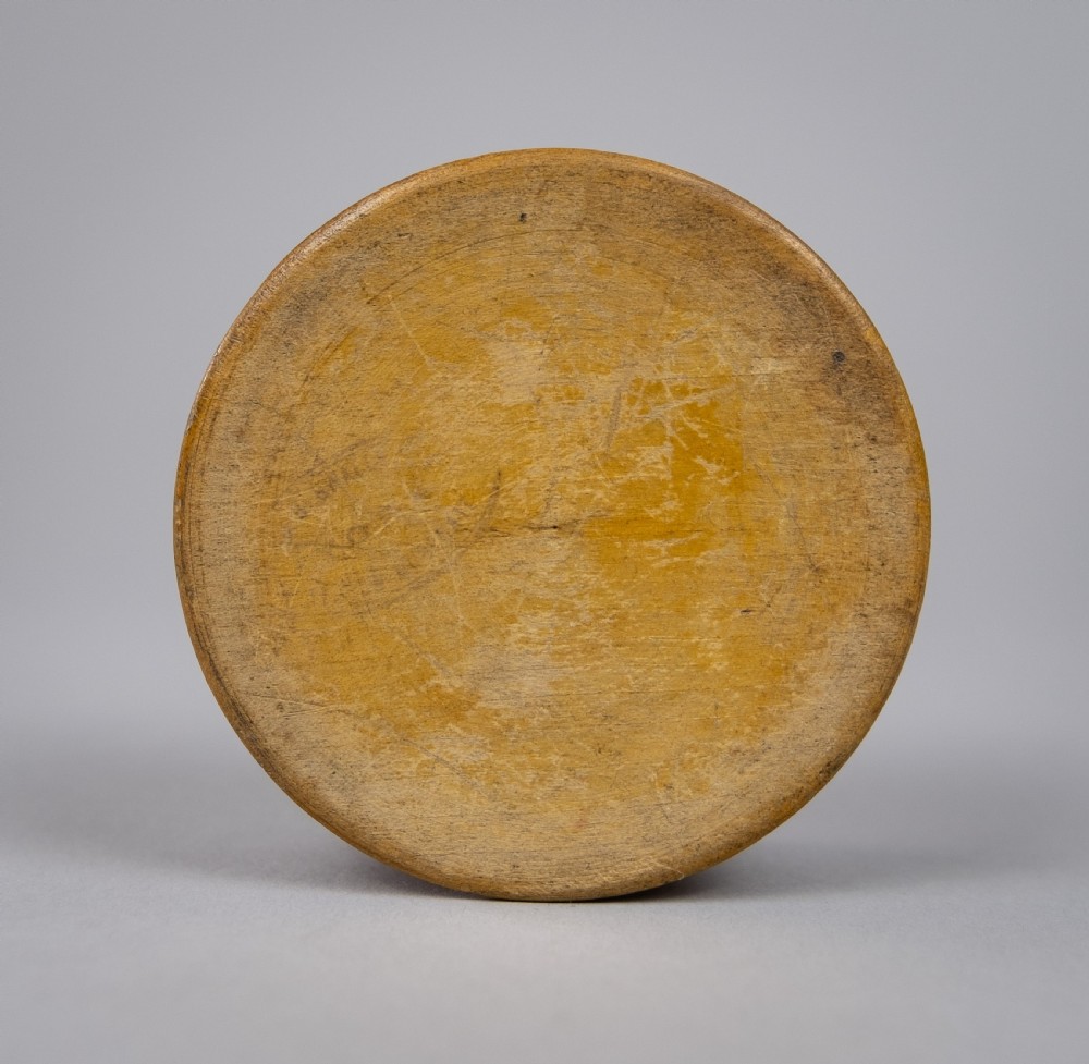 Early 20th Century Harlequin Painted Treen Snuff Box. View VIII