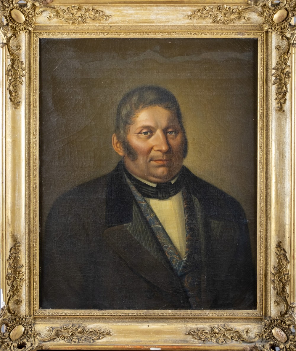 Large 19th Century Portrait Of A Gentleman. European School. Oil On Canvas. View II