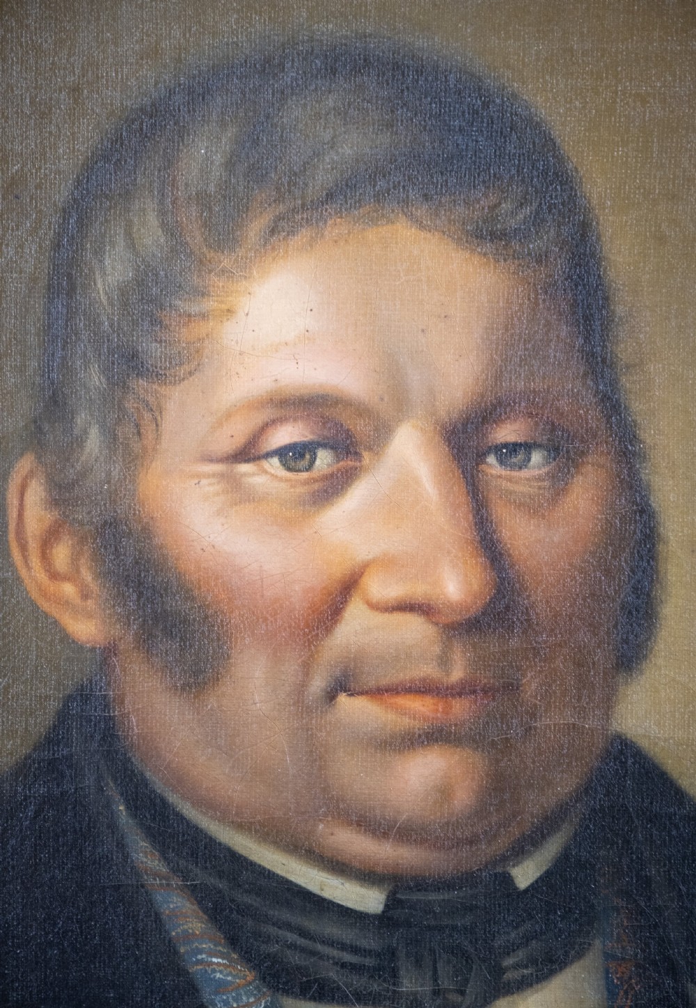 Large 19th Century Portrait Of A Gentleman. European School. Oil On Canvas. View IV