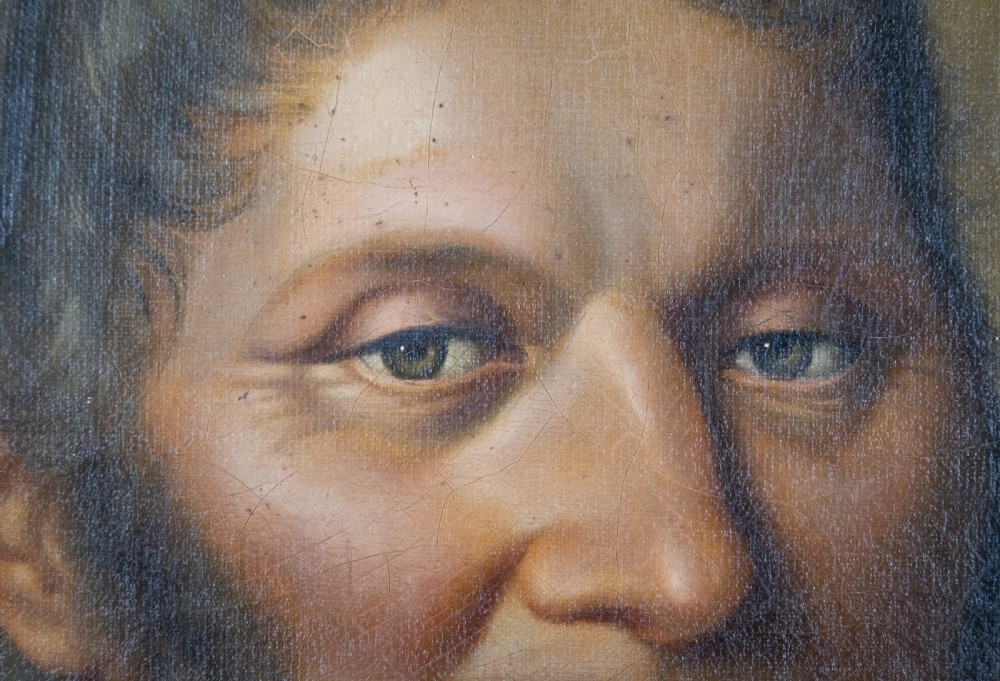 Large 19th Century Portrait Of A Gentleman. European School. Oil On Canvas. View V