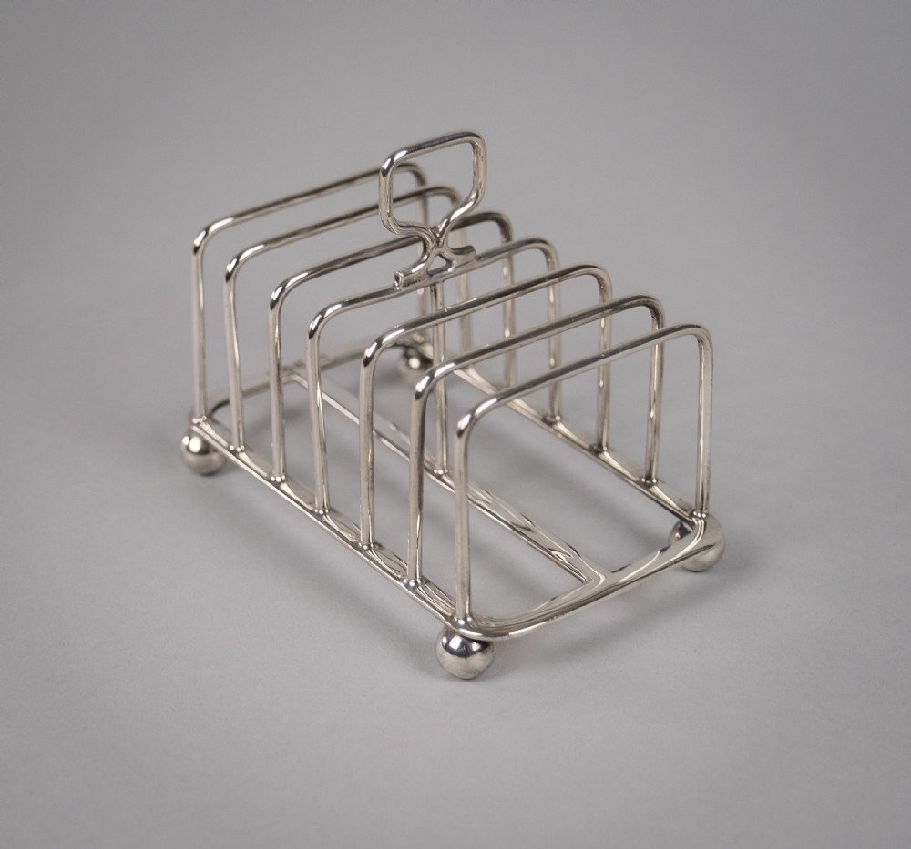 Scottish Silver Toast Rack by Robert & William Sorley, Glasgow, 1913.