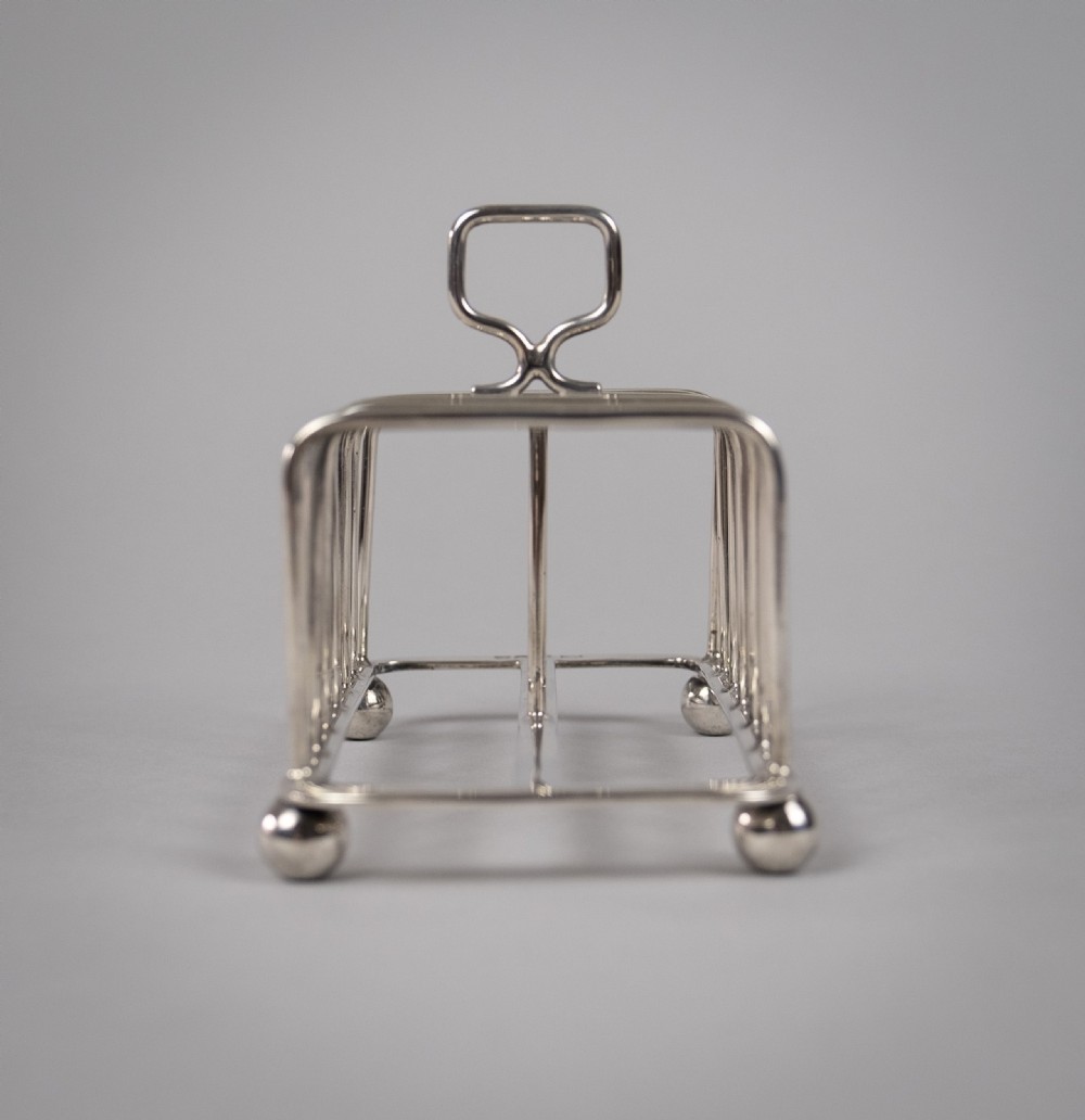 Scottish Silver Toast Rack by Robert & William Sorley, Glasgow, 1913. View X