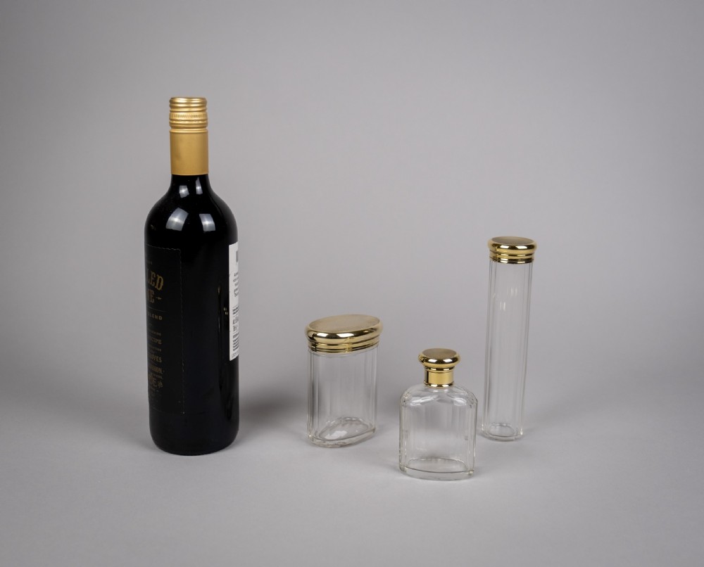 B & G West, London, 1942, Three Silver Gilt Dressing Table Jars . View VII