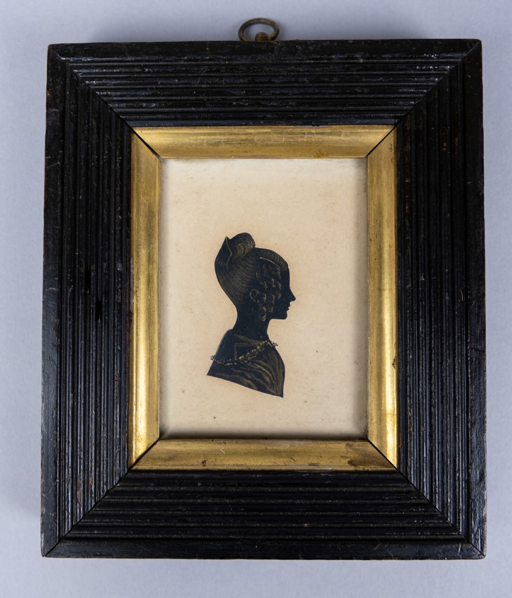 Five Irish Bronzed Portrait Silhouettes - Lisburn County, Sept 1833. View V