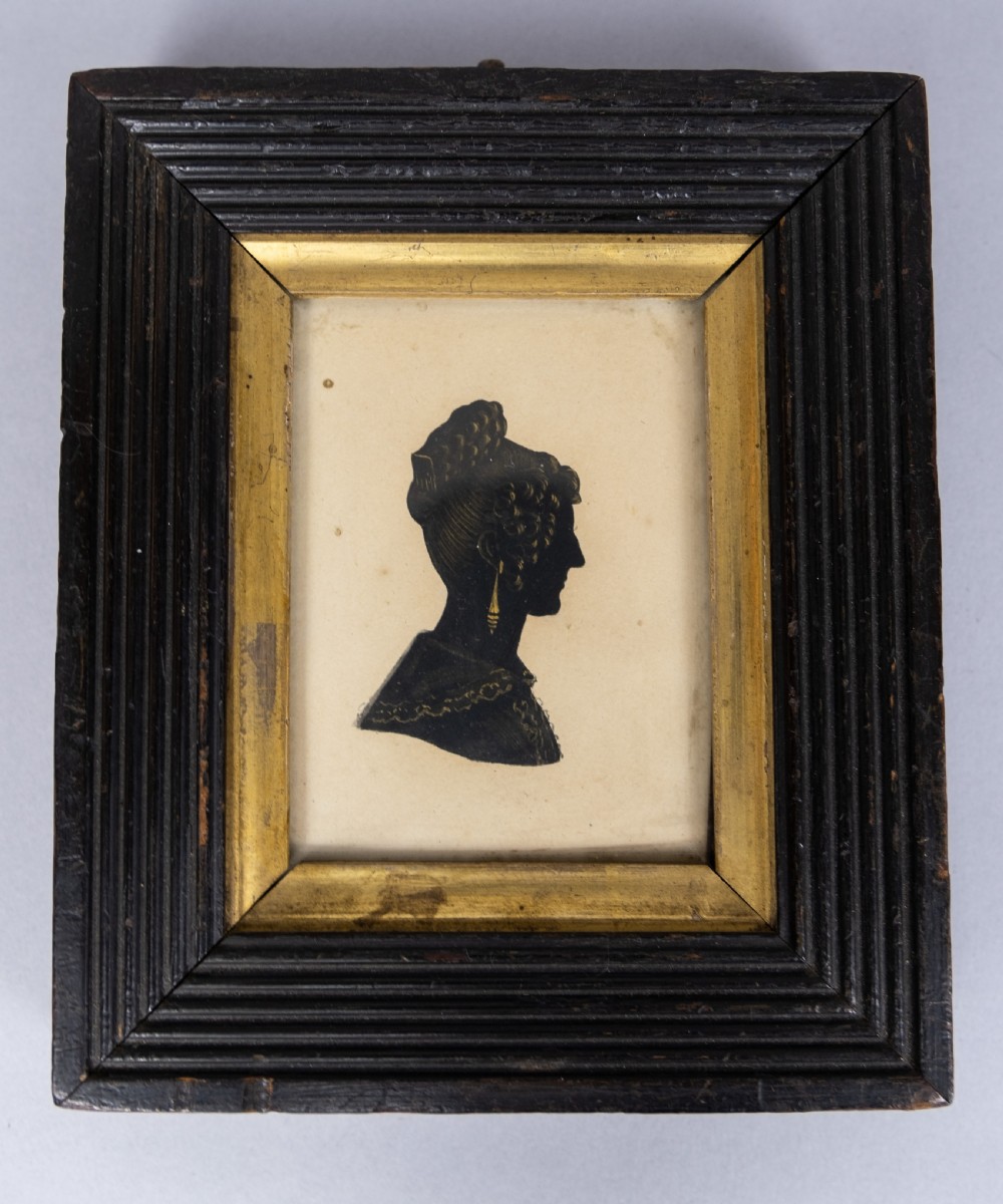 Five Irish Bronzed Portrait Silhouettes - Lisburn County, Sept 1833. View VI