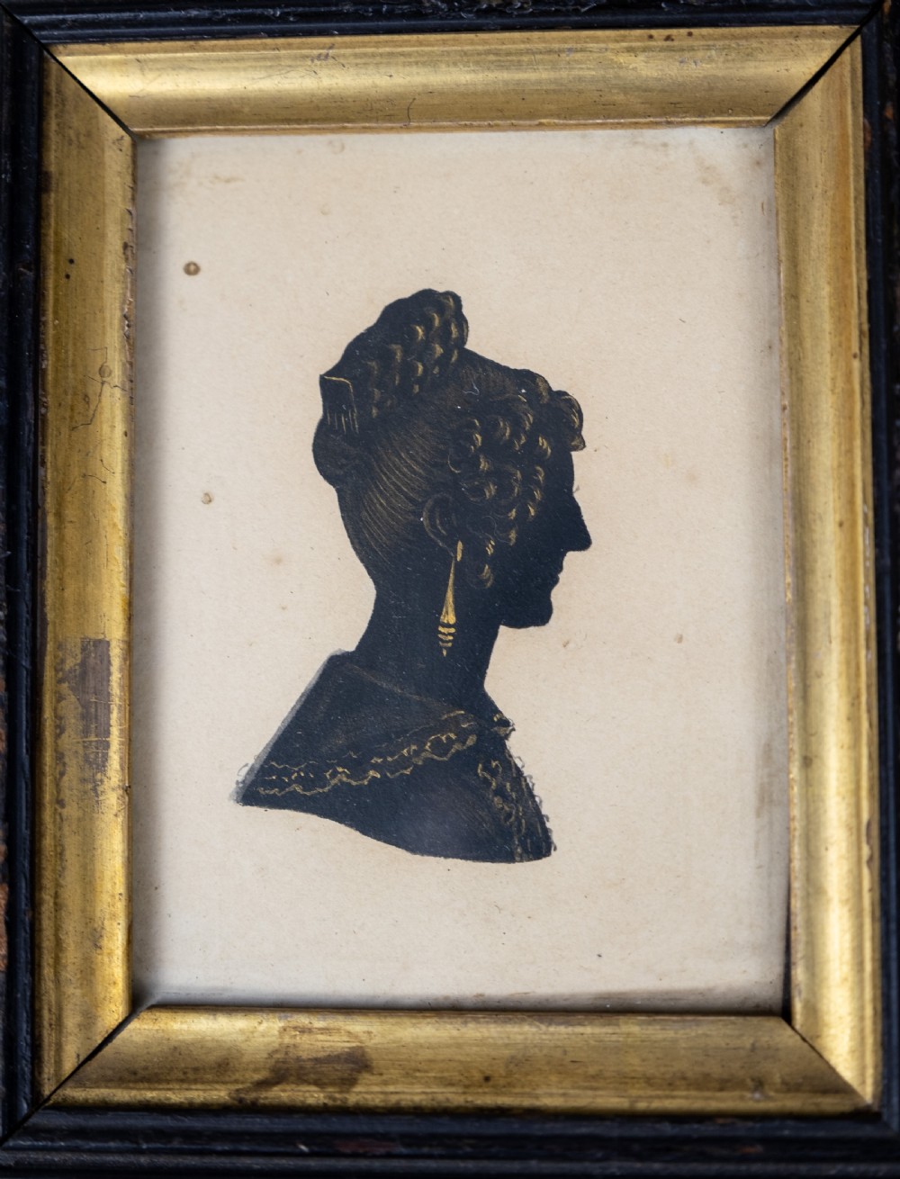Five Irish Bronzed Portrait Silhouettes - Lisburn County, Sept 1833. View VII