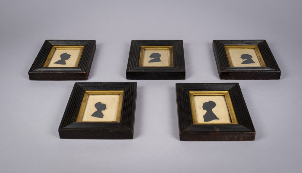 Five Irish Bronzed Portrait Silhouettes - Lisburn County, Sept 1833. View XI