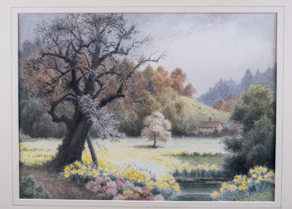 Herbert George (b.1863) - Cottage In A Landscape. Signed. Watercolour. View IV