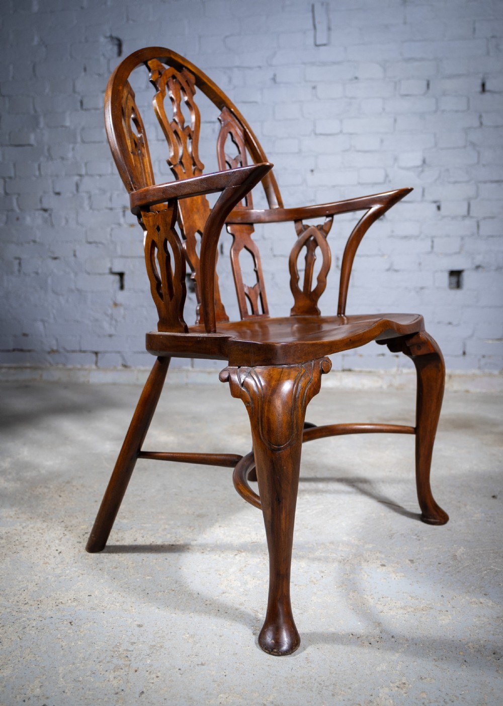 Late 19th Century Gothic Revival Yew & Elm Windsor Chair View III