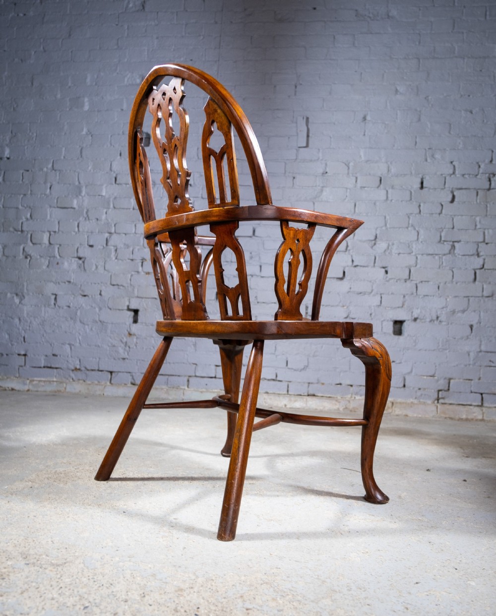 Late 19th Century Gothic Revival Yew & Elm Windsor Chair View V
