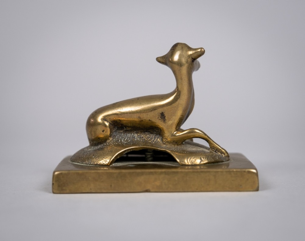 19th Century Regency Bronze Deer Desk Weight View V