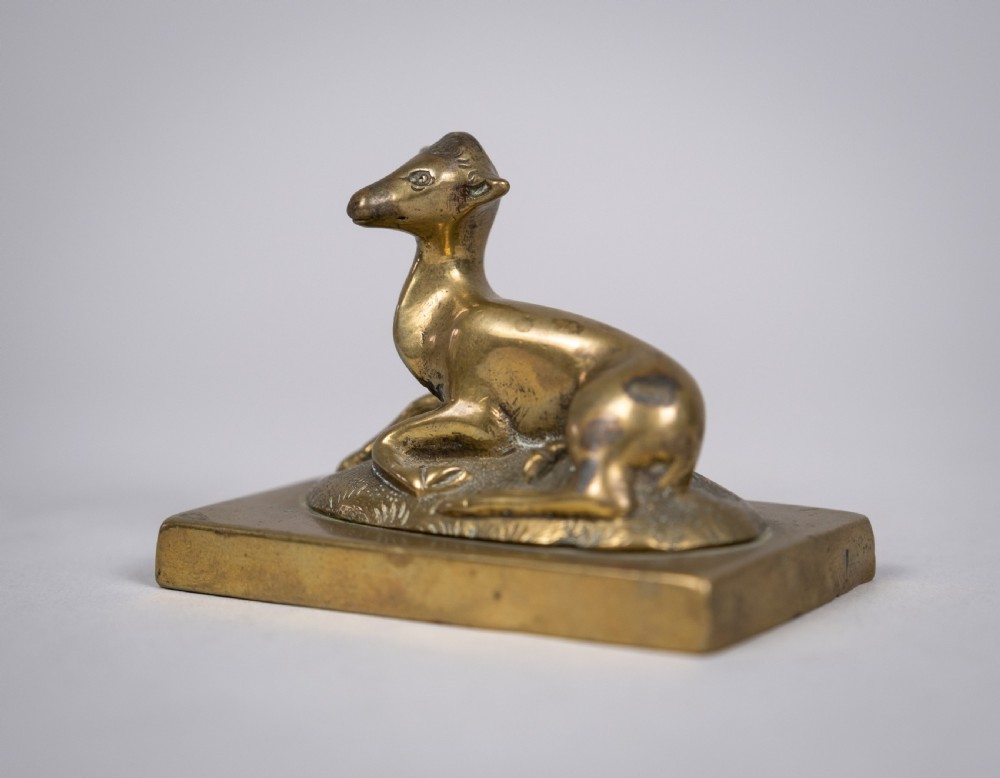19th Century Regency Bronze Deer Desk Weight View VII