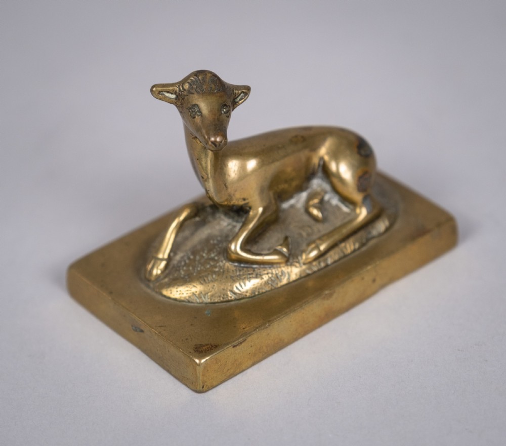 19th Century Regency Bronze Deer Desk Weight View IX