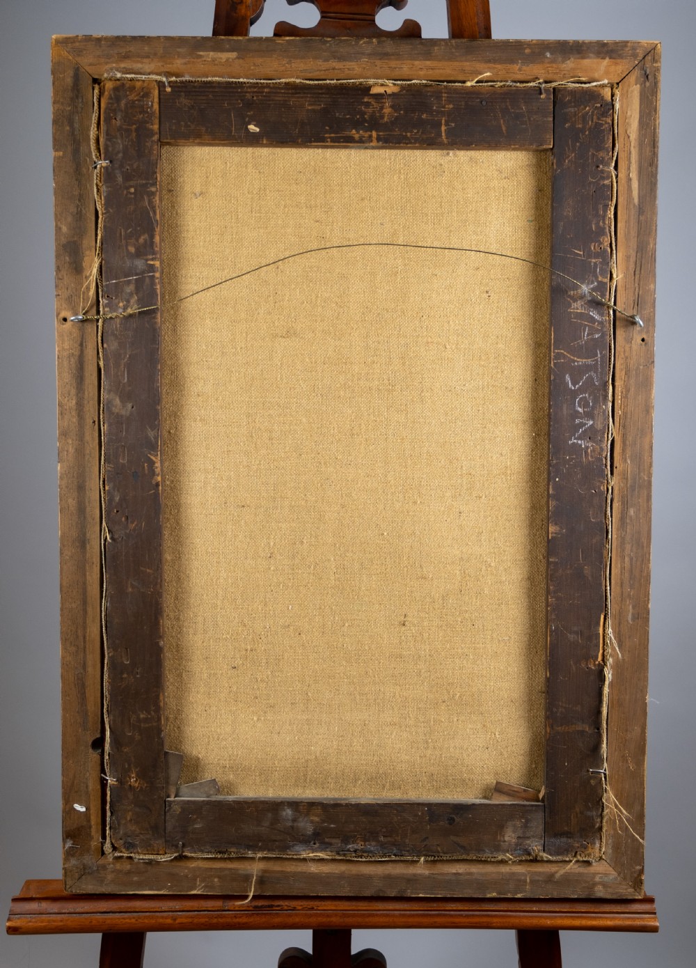 19th Century Oil On Canvas Horse & Rider In Maple Frame. View XII