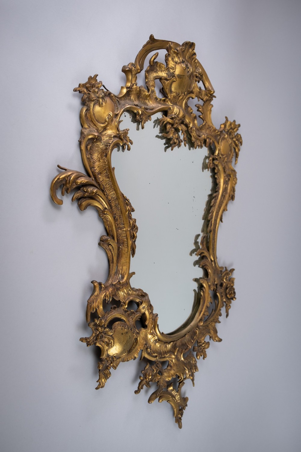 Mid-19th Century Gilt Bronze French Rococo Style Mirror. View II